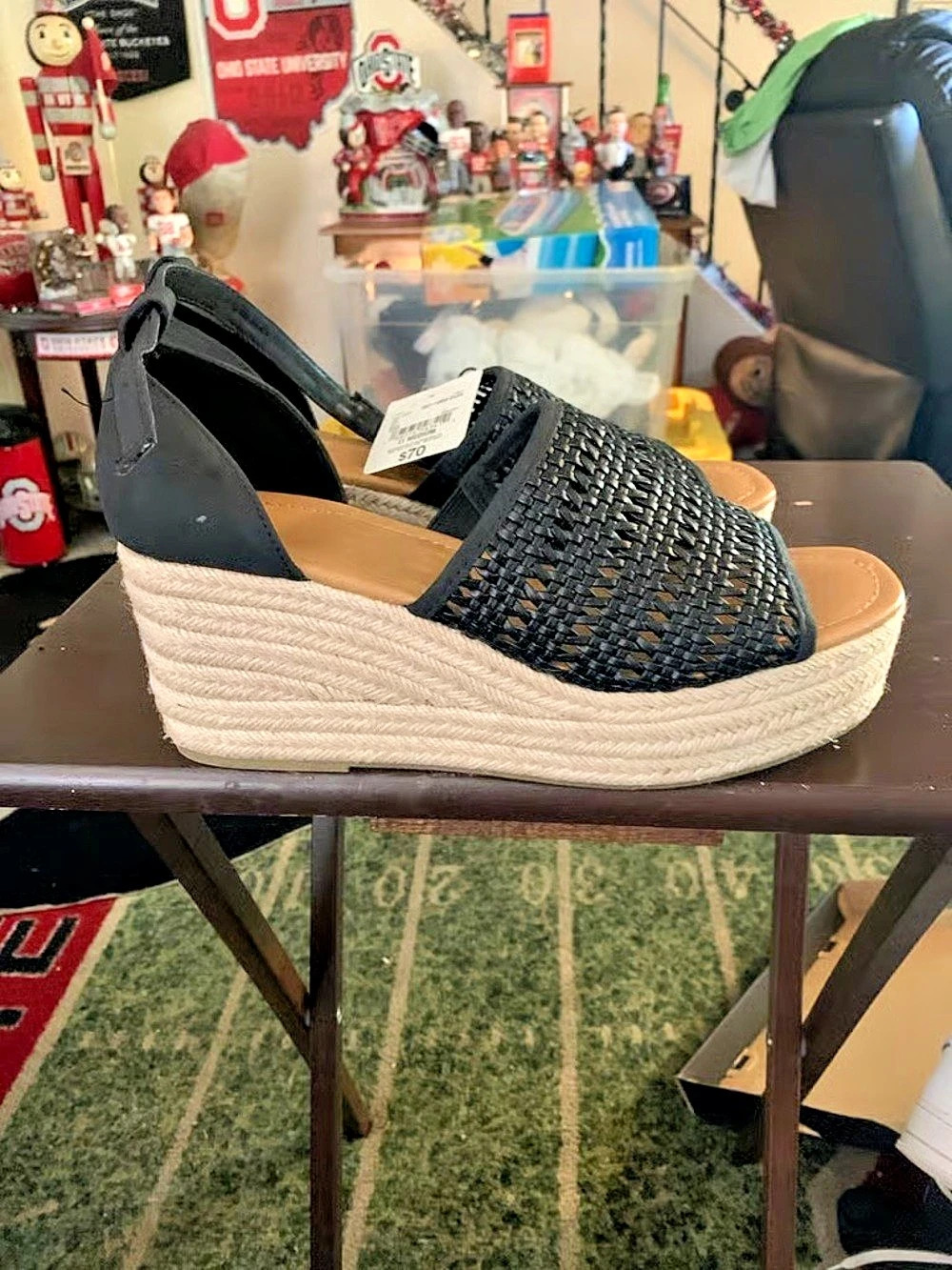 Black & White Wedge Sandals Like New